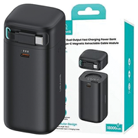 Usams Powerbank 18000 Mah USB-C PD 45W Mit Kabel, Schwarz