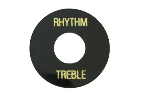 Toggle Switch Ring Plate Standard size for Gibson guitars - Black gold lettering