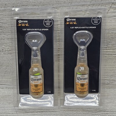 Lot Of 2 Corona Light Beer Bottle Opener 5.25'' Replica Man Cave Bar Novelty Gift