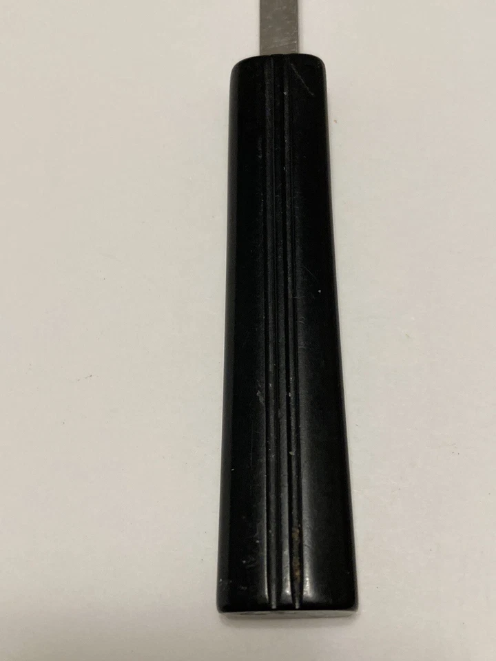 Vollrath Black Plastic Ribbed Handle 11"  Stainless Steel Slotted Spoon - Image 3 of 4