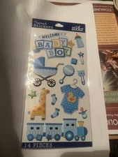 Sticko themed stickers puffy Welcome Baby boy stickers 14 pieces