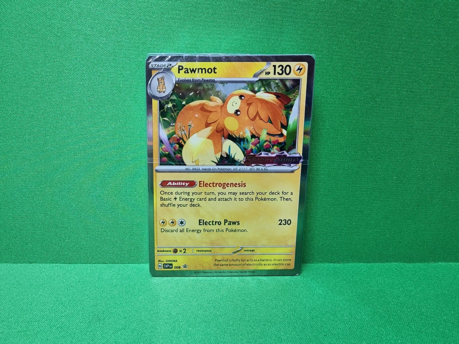 Pokémon Pawmot SVP 006 Scarlet and Violet PreRelease Pack