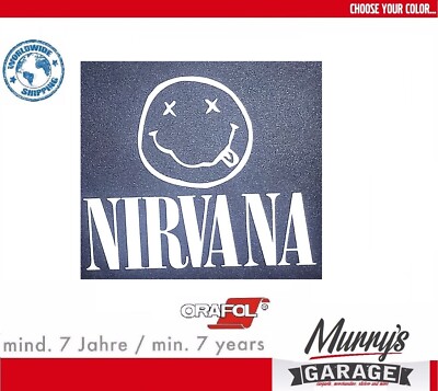 Nirvana 105x125mm Aufkleber Sticker Autocollant Étiquette Grunge Rock Metal Punk