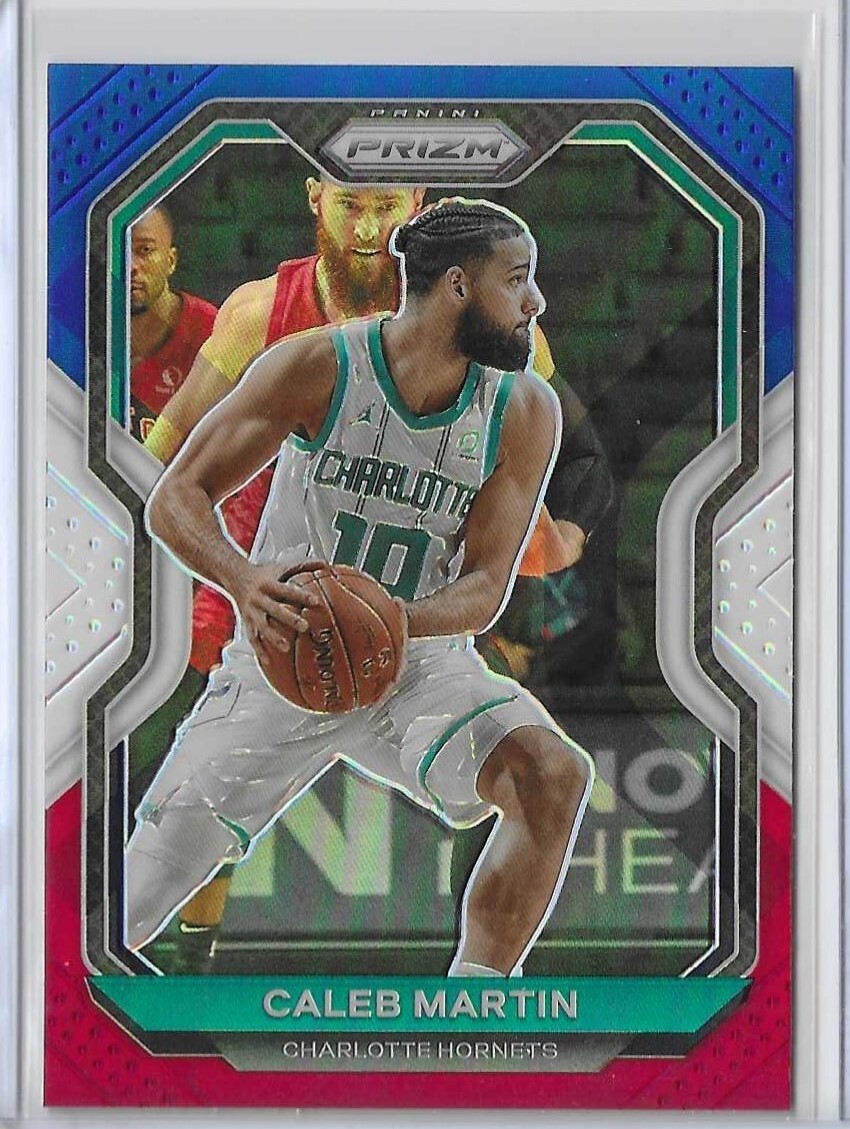 2020-21 Panini Prizm Caleb Martin Red White & Blue Prizm Card #276 Hornets