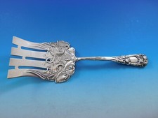 New Art by Durgin Sterling Silver Asparagus Serving Fork with Irises 10 1/4