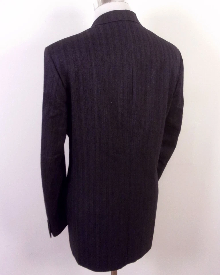Traje de negocios Henry Grethel vintage usado en excelente estado gris 100 % lana a rayas 2 piezas 42 L Foto 3 de 4