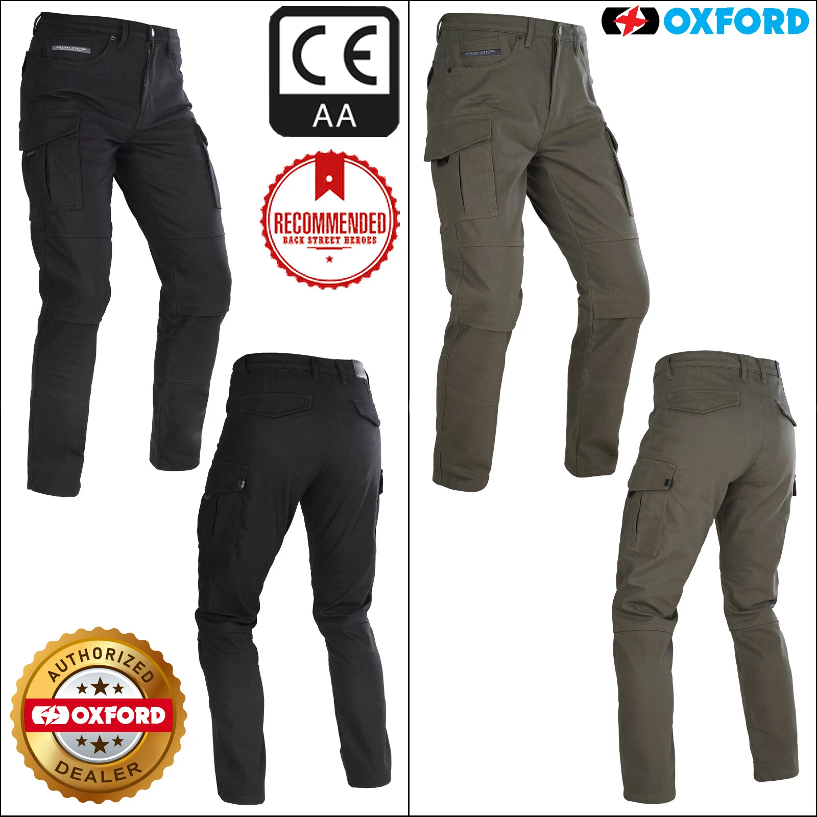 Oxford Original AA Mens Cargo Motorcycle Trousers Touring Motorbike Pants