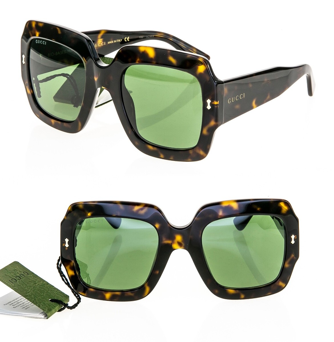 GUCCI Brown Havana Green 1111 Unisex Chunky Bio Base Bold  display picture 2