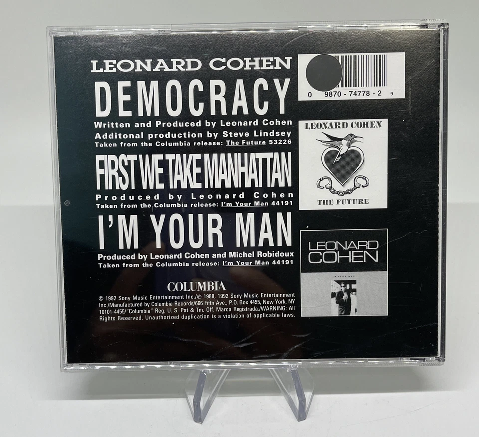Leonard Cohen - Democracy Is Coming To The USA (Promo CD Single, 1992 Sony) Foto 2 de 2
