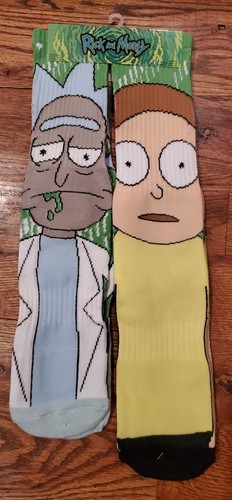 2 Paar Erwachsene Schwimmen Rick and Morty Neuheit Socken neu Größe: 6-12 - Bild 2 von 2