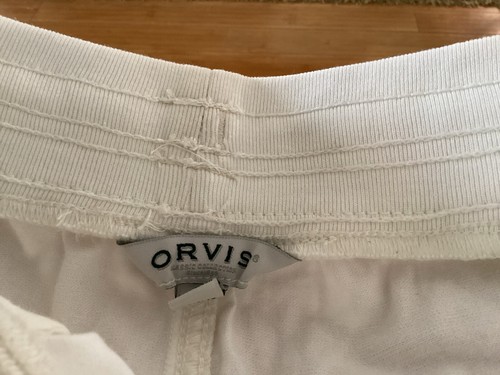 Orvis coulisse donna bianco misto cotone 4 tasche corta taglia media nuova con etichetta - Foto 11 di 12