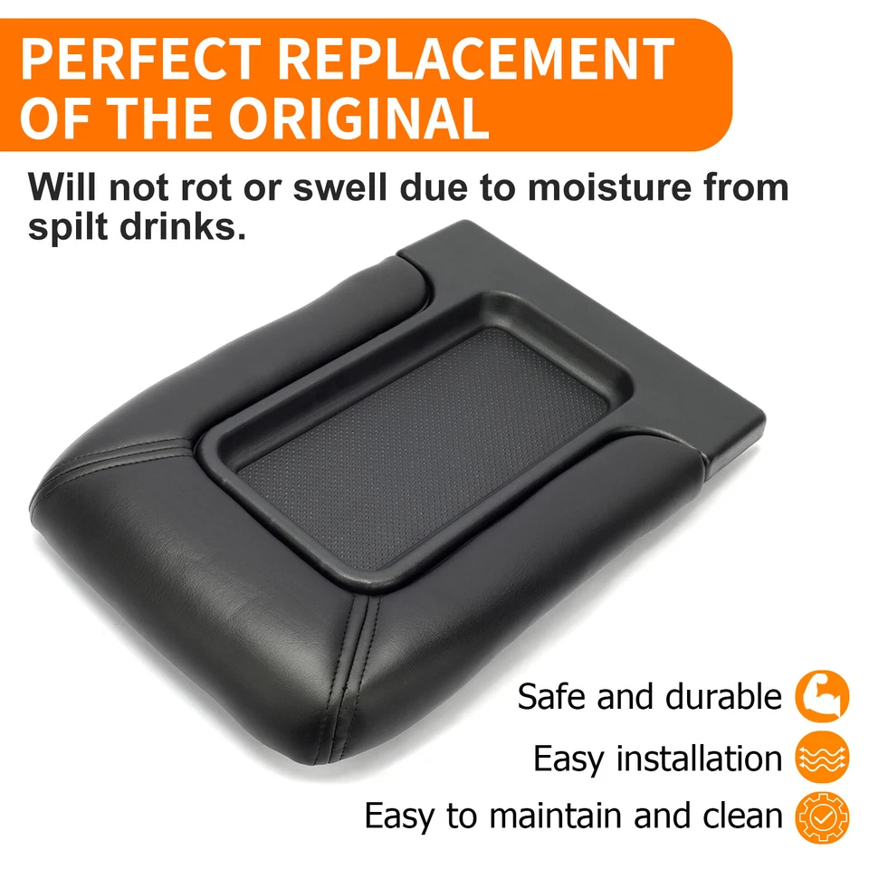 Kit de reposabrazos de tapa de consola central para 99-07 Chevy Silverado GMC Sierra negro 1999 Foto 4 de 4