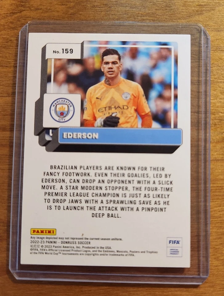 2022-23 Panini Donruss Soccer Ederson Purple Foil SP #/99 Manchester City  - Imagem 2 de 2