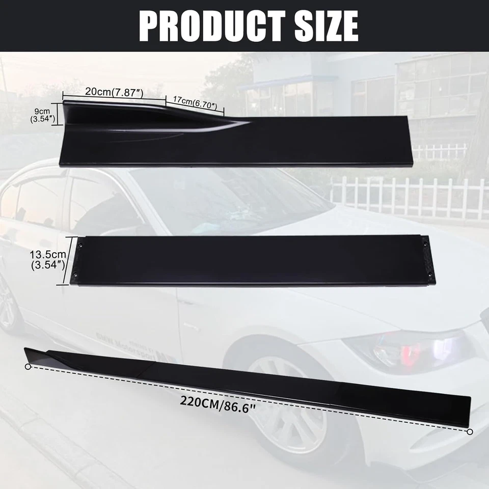 Divisor de extensión de panel basculante faldones laterales brillantes de 86,6"" para Toyota Celica GT Foto 2 de 4