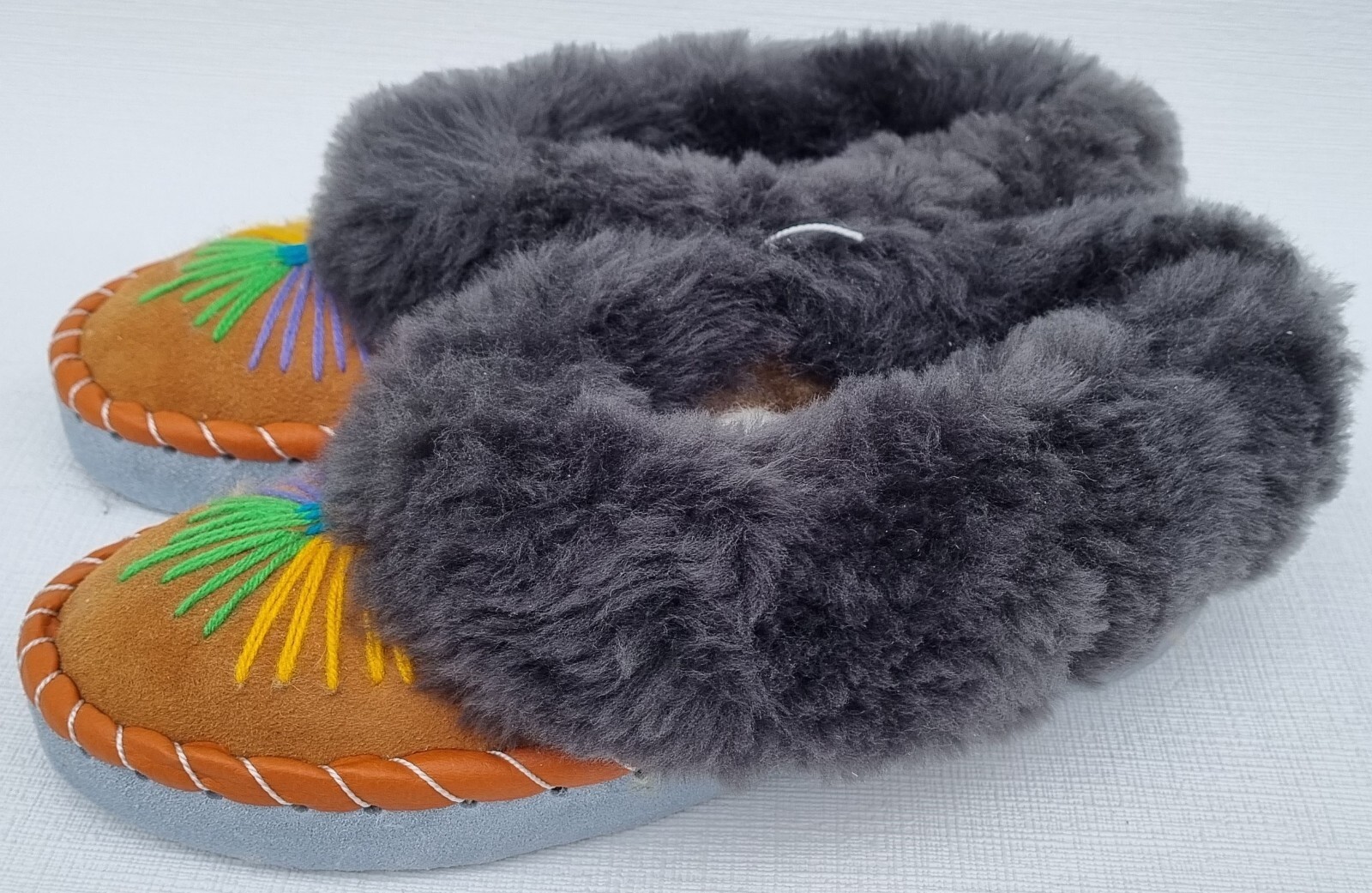 APL PELLICCIA DI AGNELLO PANTOFOLE CALDE taglia 38 NUOVE pelle di pecora pelle fatte a mano ogni paio uniche