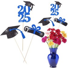 24 Pcs Glitter Graduation Centerpieces for Tables 2025 Congrats Grad Tables C...