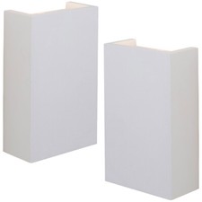 Image of 2 PACK LED Twin Wall Light Warm White Primed White (ready to paint) Down Lamp