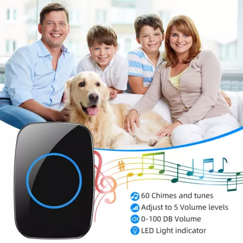 Wireless Doorbell Chime Outdoor Waterproof Receiver Adjustable Volume 1000FT Kit - Picture 11 of 19