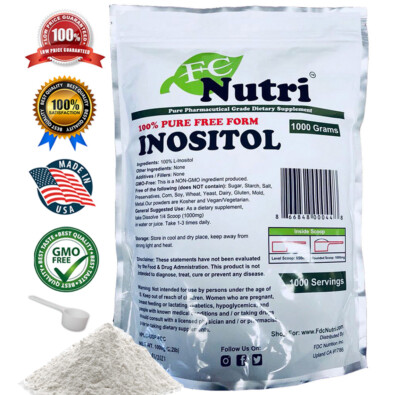 2.2lb (1000g) 100% PURE INOSITOL POWDER PHARMACEUTICAL GRADE MOOD STRESS ANXIETY