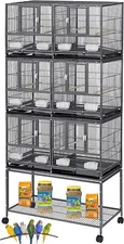 TRIPLE Story Stackable Center Divided Breeder Breeding Nest Bird Rolling Cages