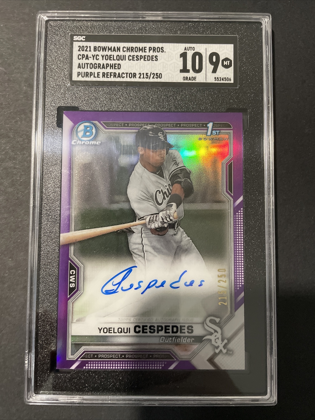 2021 Bowman Chrome Yoelqui Cespedes 1st Bowman Auto Purple /250