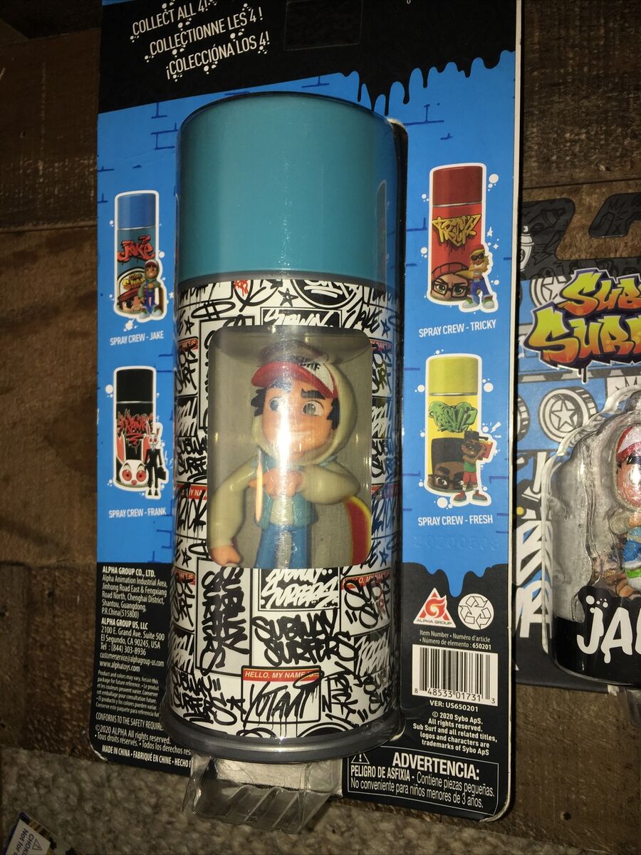 Subway Surfers Sub Surf Spray Crew Jake 4 Figure & Sticker Sybo 2020