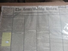 NEWSPAPER - SEMI WEEKLY UNION - JUNE 22, 1849 - DEATH OF PRESIDENT JAMES K. POLK