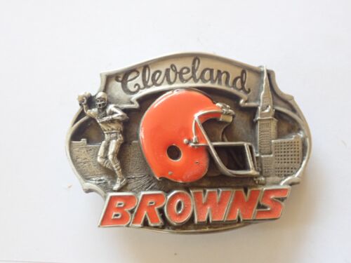 Vintage Cleveland Browns Belt Buckle Siskiyou Pewter 1987