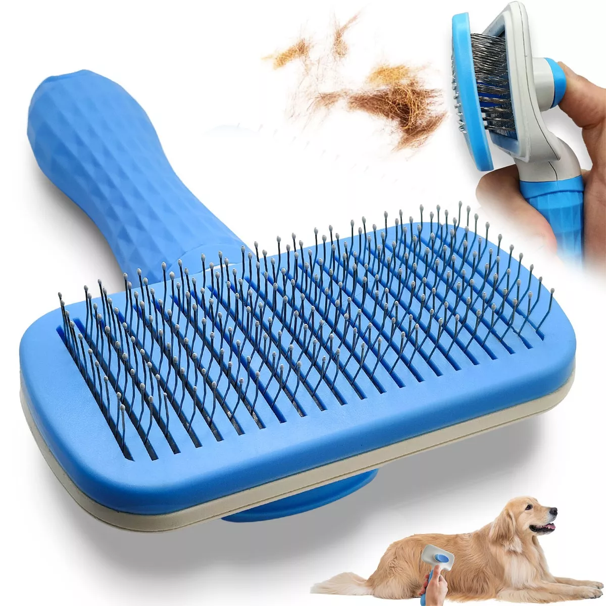 Dog Grooming Brush Self Cleaning Slicker Comb Brushes for Dogs