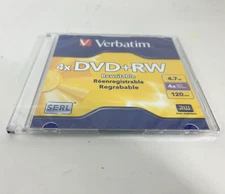 Verbatim DVD+RW 120Min 4X Write Speed 4.7GB 1 Single Jewel Case Rewritable