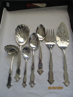 Chadwick IS International 7 Serving Pcs Hostess Set Flatware, Deep Silver Plate