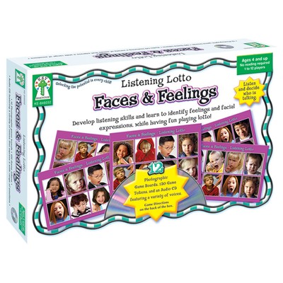 CARSON DELLOSA EDUCATION KE-846032 Listening Lotto: Faces And Feelings Board