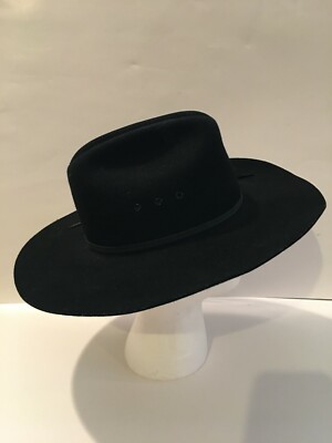Vintage MHT Master Hatters Texas Western Hat Black w/ band  display picture 1