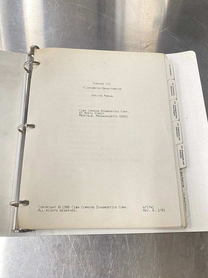 Densitómetro de electroforesis Corning 710 - Guía del usuario / Manual de instrucciones Foto 2 de 4