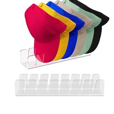 clear acrylic hat organizer for baseball caps - 2 pack with 14 card slots, ho...
