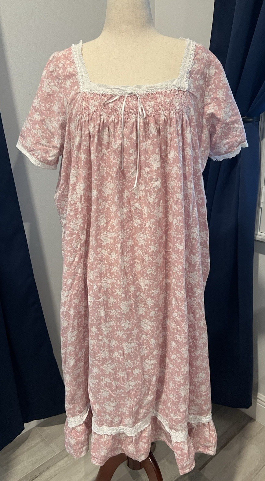 THE 1 FOR U Cotton Nightgown Floral Lace Ruffle Victorian Cottagecore Prairie 2X