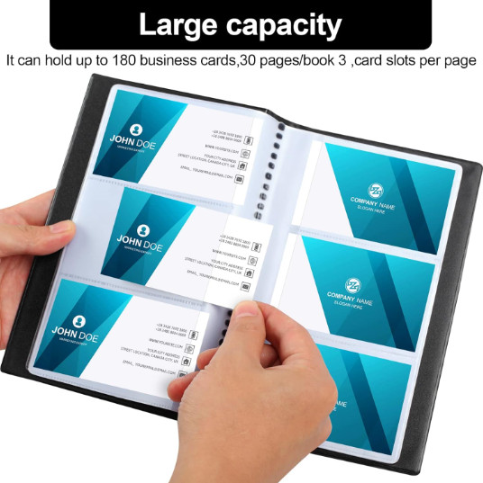 2 Leather pu Business Cards Holder Case Organizer 180 Name ID Credit Card Book