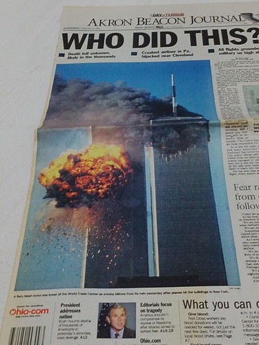 Lot Of Akron Beacon Journal Newspaper Articles Of 9/11- Original Paper From 9-11 - Picture 23 of 24