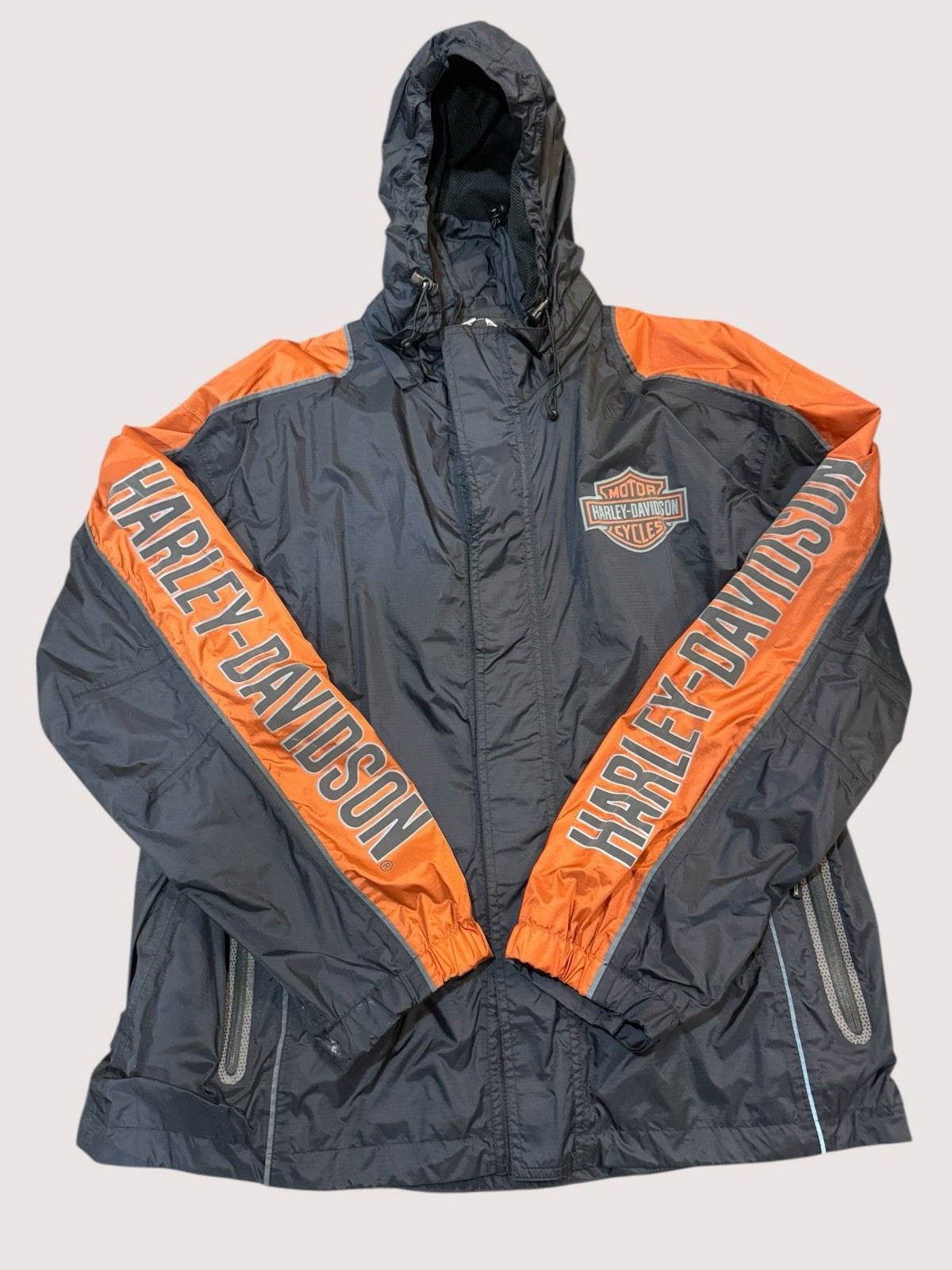 Harley Davidson Men Cruiser Jacket  XL Windbreaker Rain Jacket Lightweight