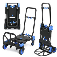 2-in-1 Folding Hand Truck Hand Cart w/Retractable Handle 330lbs Capacity Dolly C