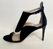 Nine West Womens Black Suede Open Toe Stiletto Heels 3 Dress Party Size  G2U