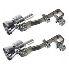 2 Exhaust Pipe Whistle Turbo Sound Blow Off Valve Car Oversized Roar Maker Silv