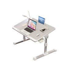 Adjustable Laptop Desk for Bed with USB Ports, Foldable Lap Desk for Working