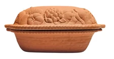 Terra Cotta Clay Baking Dish Harvest Basket By Fox Run 13x8 Rustic Country Farm
