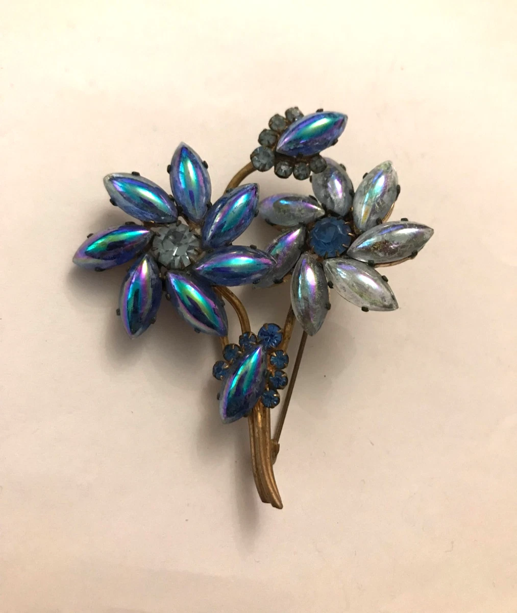 Ancienne broche en strass années 50'- 60' antique jewelry brooch