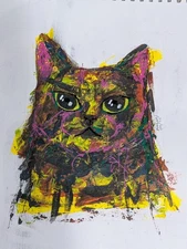 Acrylic painting in heavy weight paper, mixed media 11x14, Original 1 of 1