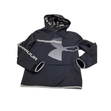 Under Armour Boys ColdGear Black Graphic Pullover Sweatshirt Youth Medium