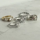 Sterling Silver Ring Lot 5pc 925 Mixed Styles Reseller Vintage Estate #102