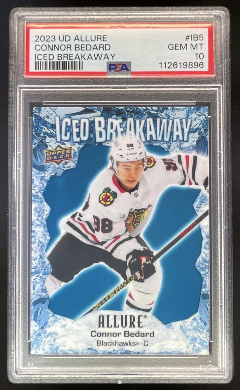 2023-24 Upper Deck Allure Iced Breakaway #IB-5 Connor Bedard RC PSA 10