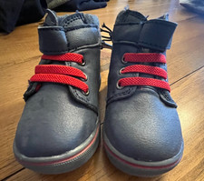 Baby Boy's Mid Cut Boot Size 5 Navy/Red-NWT Garanimals Brand